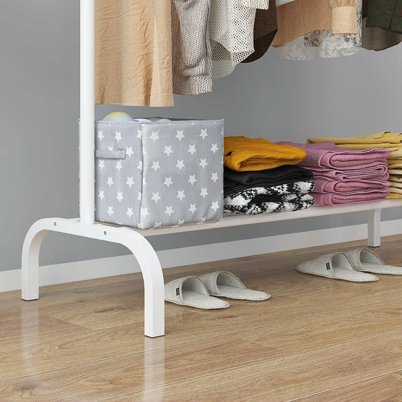 DS BS Metal 7 Hook Garment Rack Clothes Coat Stand 150cm-White