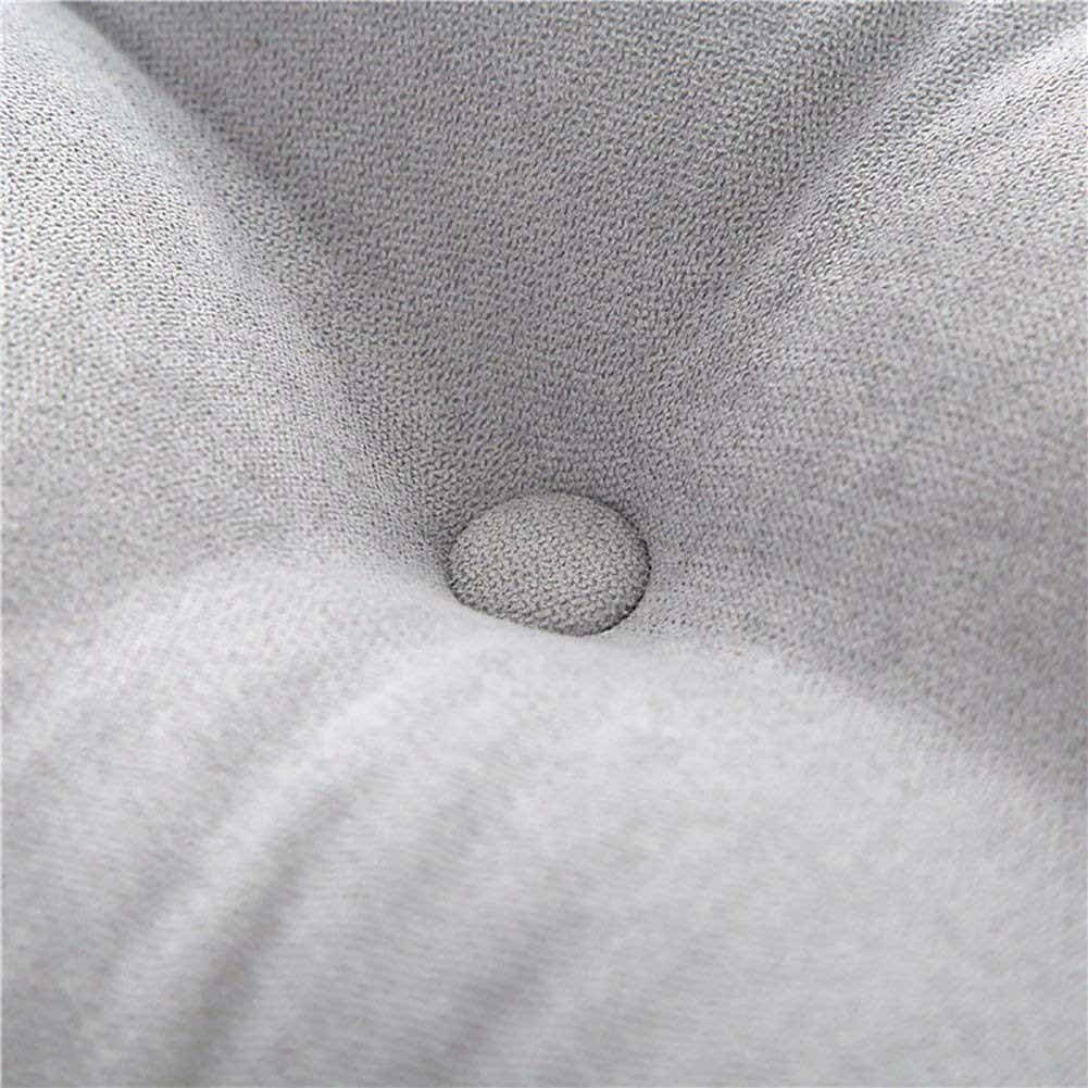 DS BS 120CM Cotton Linen Filled Triangular Wedge Bed Cushion-Gray