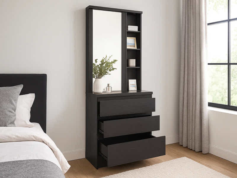 Tiko 3-Drawer Dresser - Black Oak