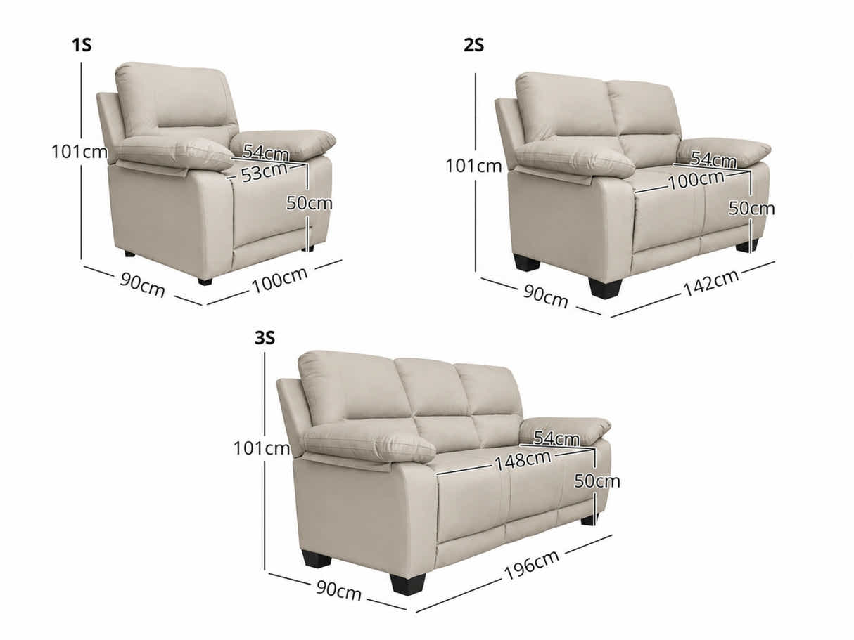 Nelda Cat Paw Leather Sofa Set - Brown