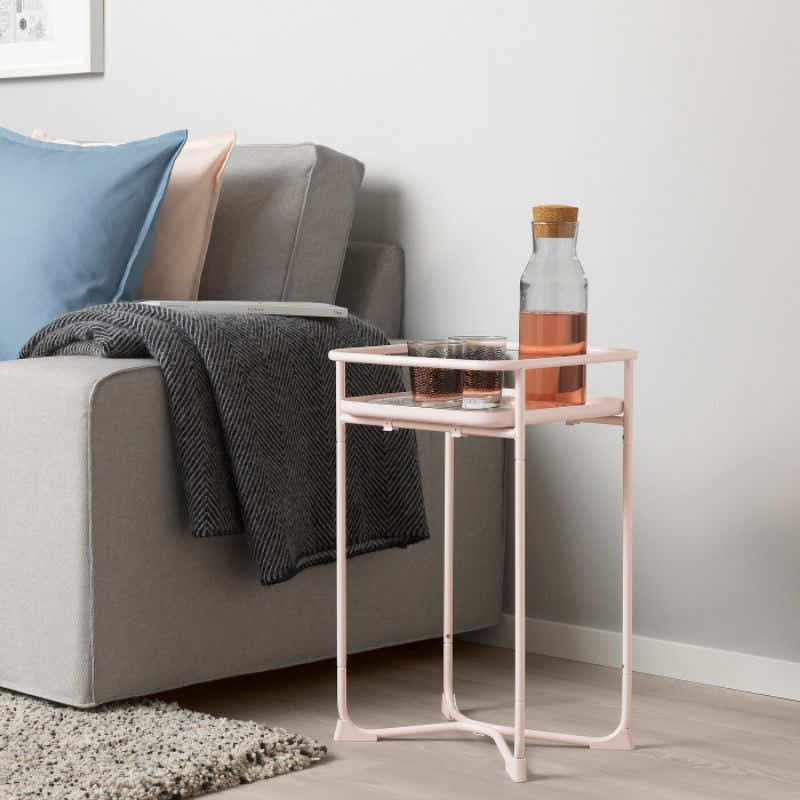 DS BS Modern Loft Metal Side Table Flower Stand Square-Pink