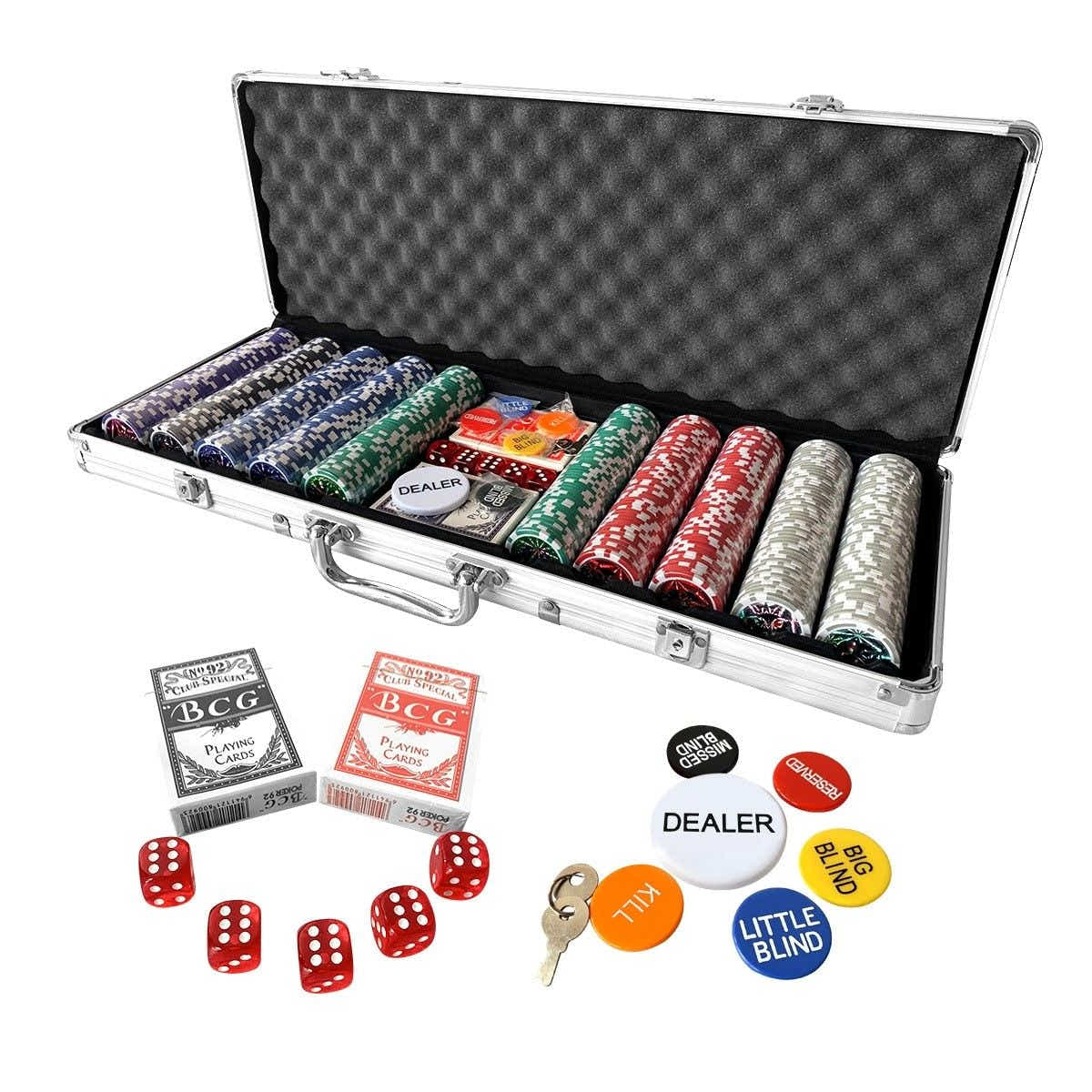 DS BD 500 Holographic Butterfly Chips Poker Card Game Play Set Casino