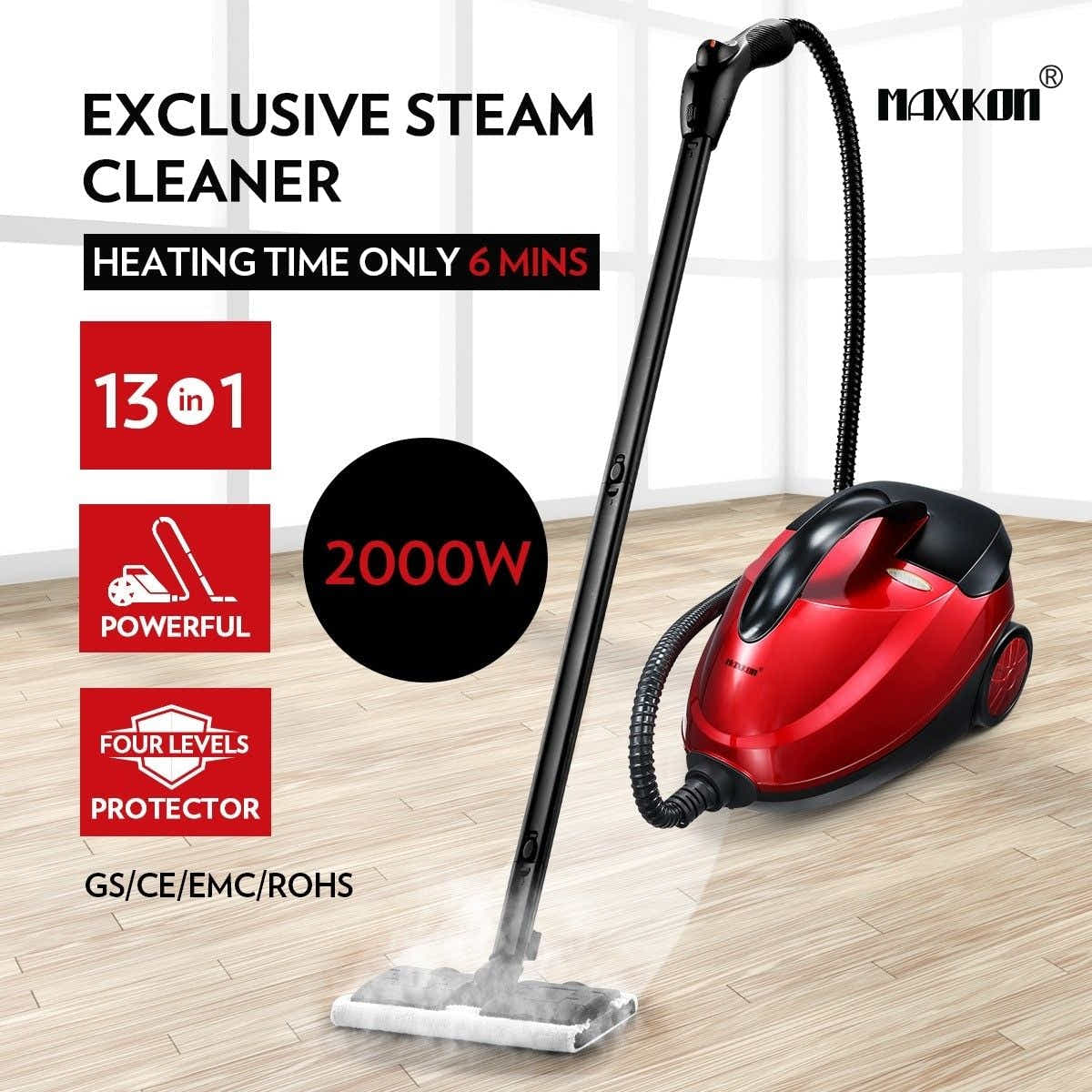 DS BD Maxkon 1.5L Steam Mop 13-in-1 High Pressure Floor Window Carpet Steamer