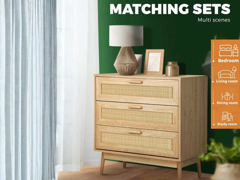 Naturlig 3-Drawer Chest