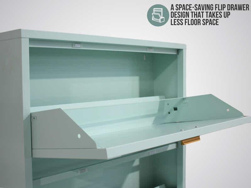 Lonna Steel 3-Layer Shoe Cabinet - Turquoise