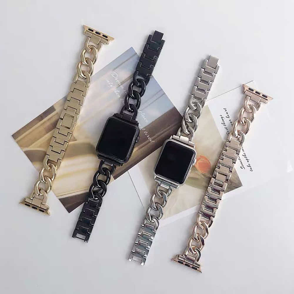 DS BS Stainless Steel Bracelet With Apple Watch Band for 42MM 44MM 45MM-Black