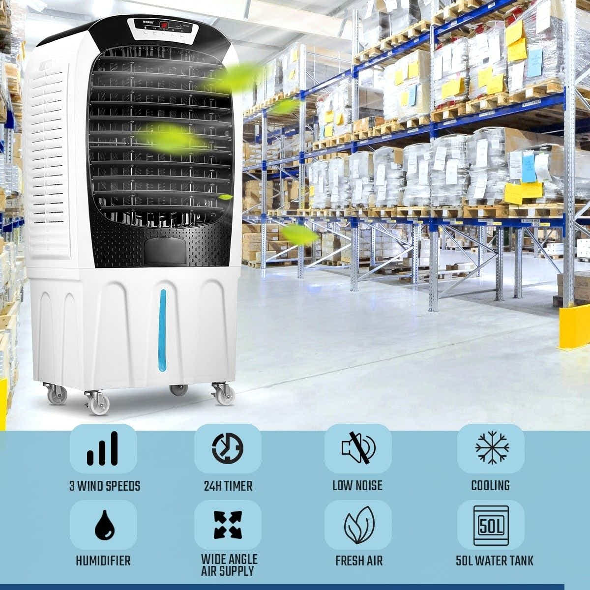 DS BD 50L Evaporative Air Cooler Conditioner Cooling Fan Remote Control