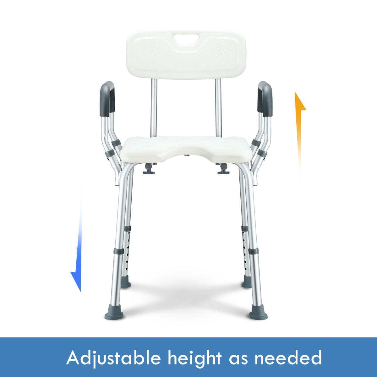 DS BD Medical Shower Chair Bathtub Bath Seat Stool with Back and Armrests