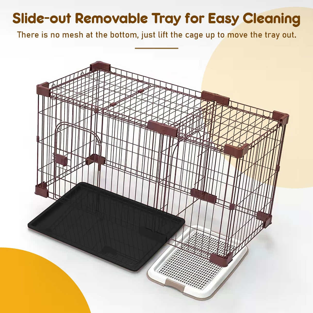 DS BD Dog Cage Cat Crate Doggy Kennel Puppy Playpen Enclosure House Toilet Tray