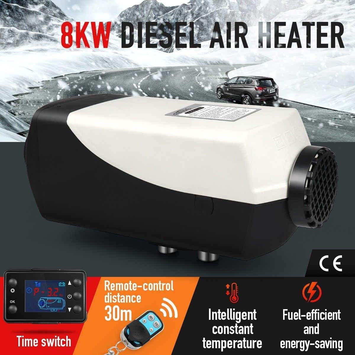 DS BD Diesel Air Heater 8kW 12V RV Kit Portable Vehicle LCD Remote Control Black