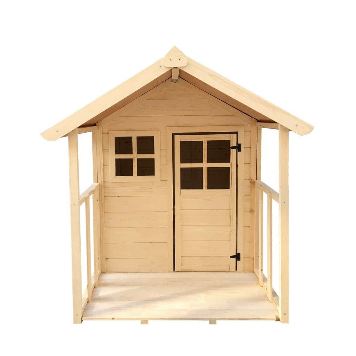 DS BD Wooden Cubby House for Kids Outdoor Playhouse with Flooring