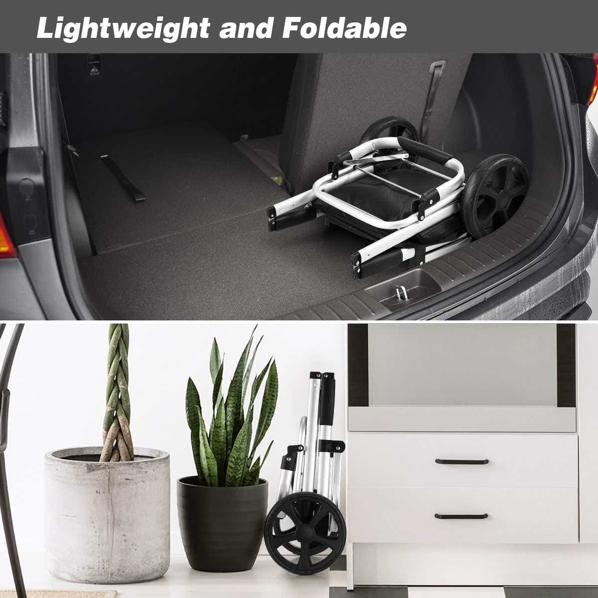 DS BD Shopping Cart Foldable Trolley Grocery Bag Waterproof Aluminium Black