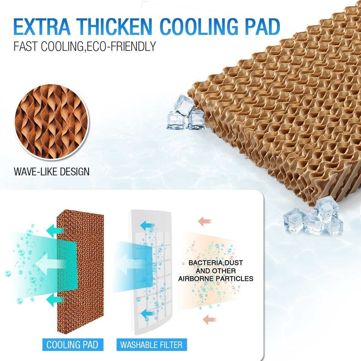 DS BD Maxkon 3 In 1 Portable Evaporative Air Cooler Purifier Remote Humidifier