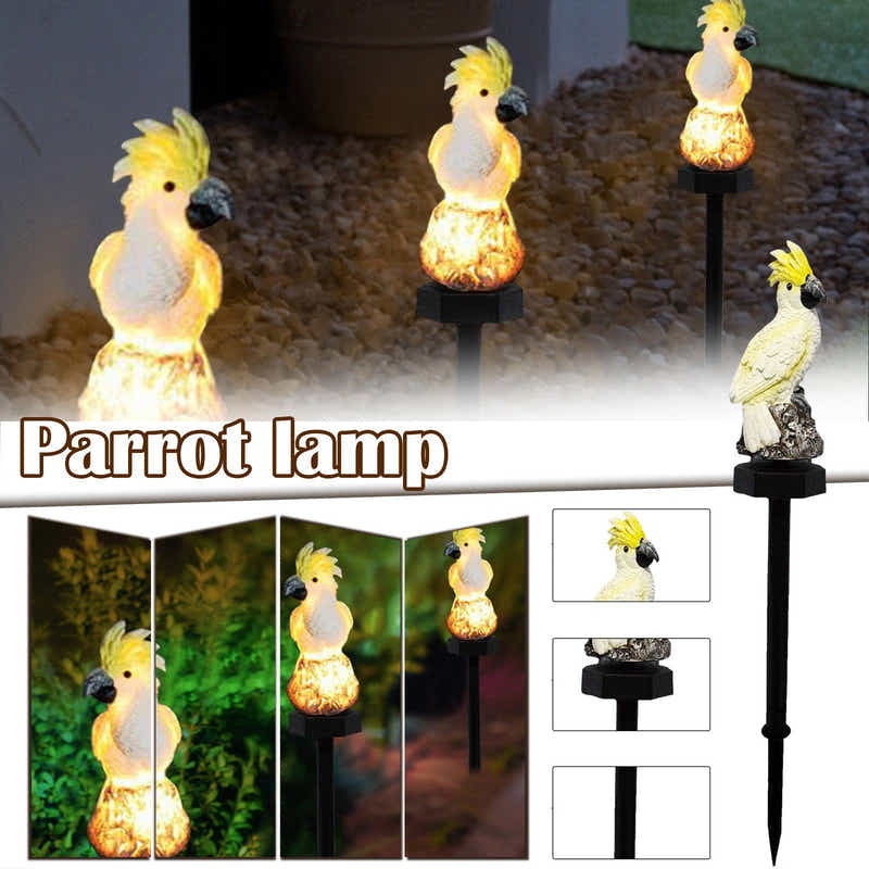 DS BS Outdoor Garden Parrot Bird Solar LED Decor Light-Yellow
