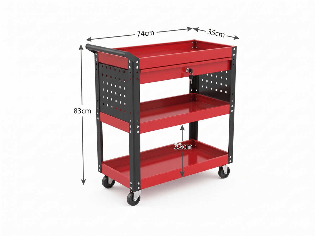DS 3-Tier Tool Trolley Cart
