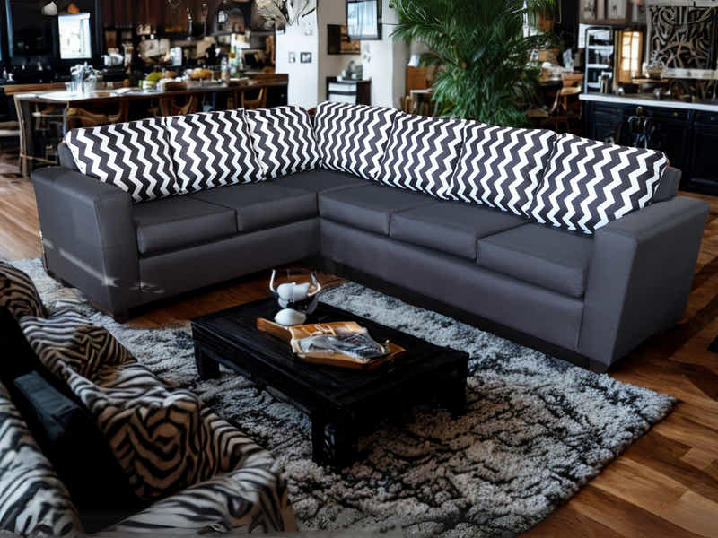 DS NZ Made Ezra Corner Sofa with Zig Zag Cushions