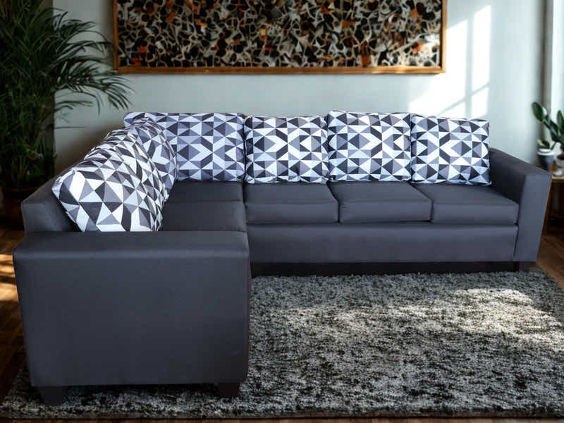 DS NZ Made Ezra Corner Sofa with Geometric Cushions