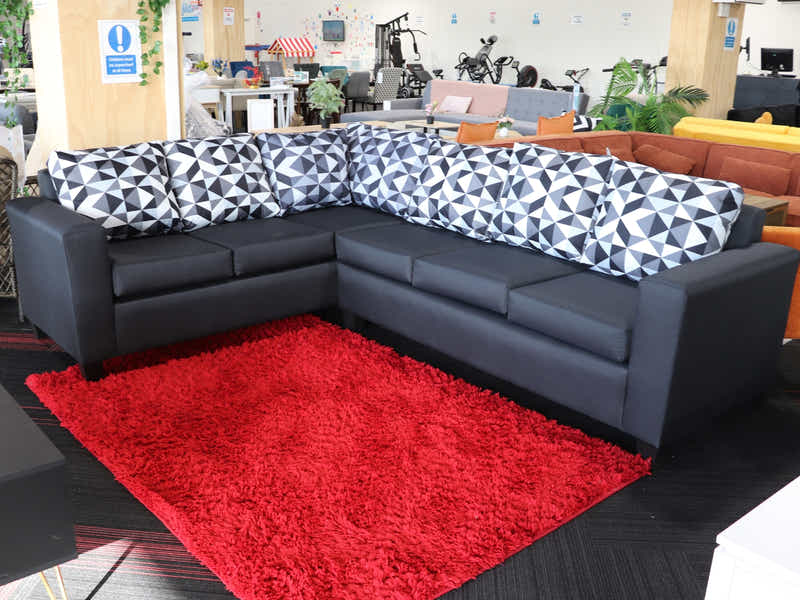 DS NZ Made Ezra Corner Sofa with Geometric Cushions