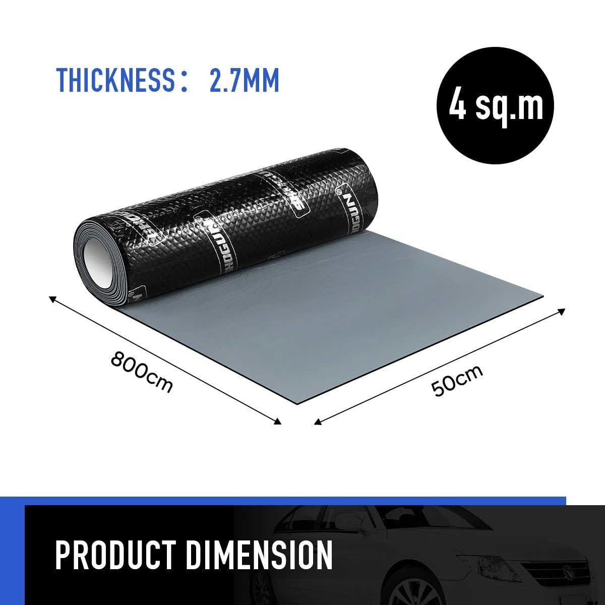 DS BD Butyl Sound Deadener Car Automotive Deadening Rubber 2.7mm 50x800cm 4 SQM