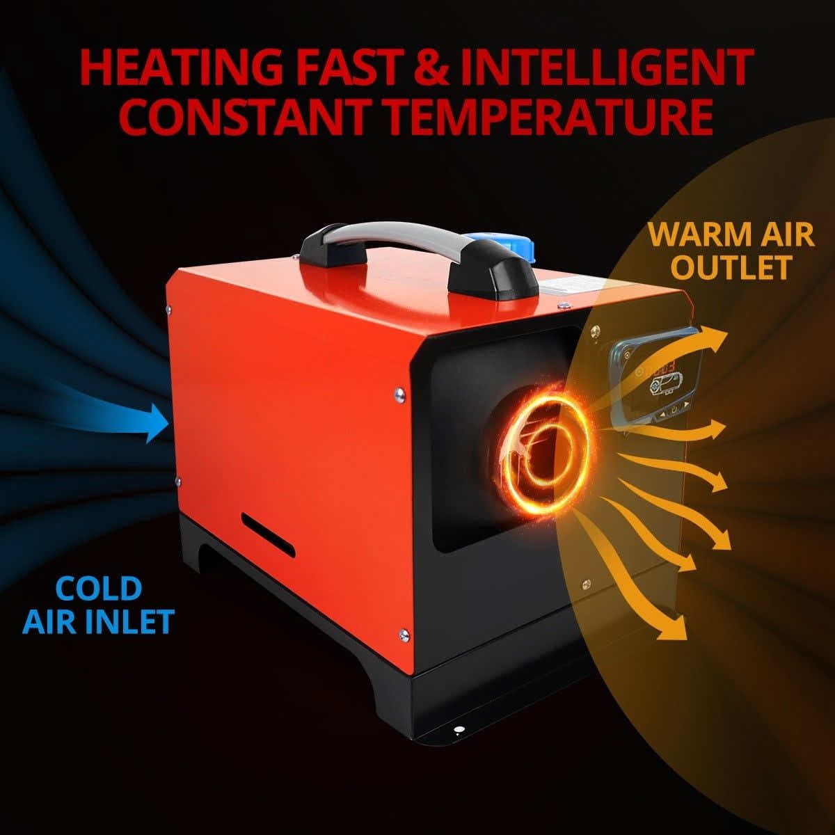 DS BD Diesel Air Heater All-in-One 12V 8KW Parking Car Truck Remote Black Orange