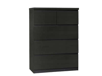 Tiko 5-Drawer Tallboy - Black Oak
