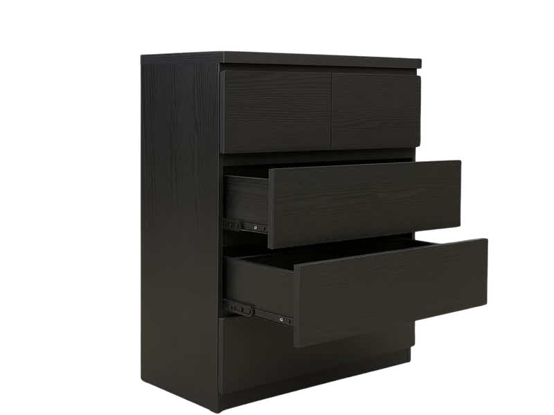 Tiko 5-Drawer Tallboy - Black Oak