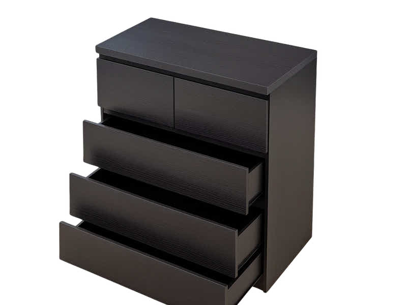 Tiko 5-Drawer Tallboy - Black Oak