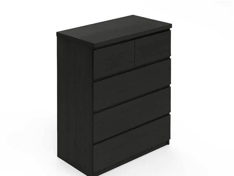 Tiko 5-Drawer Tallboy - Black Oak