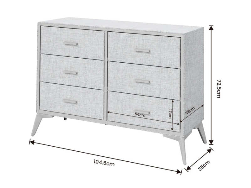 Delani 6-Drawer Lowboy - Grey