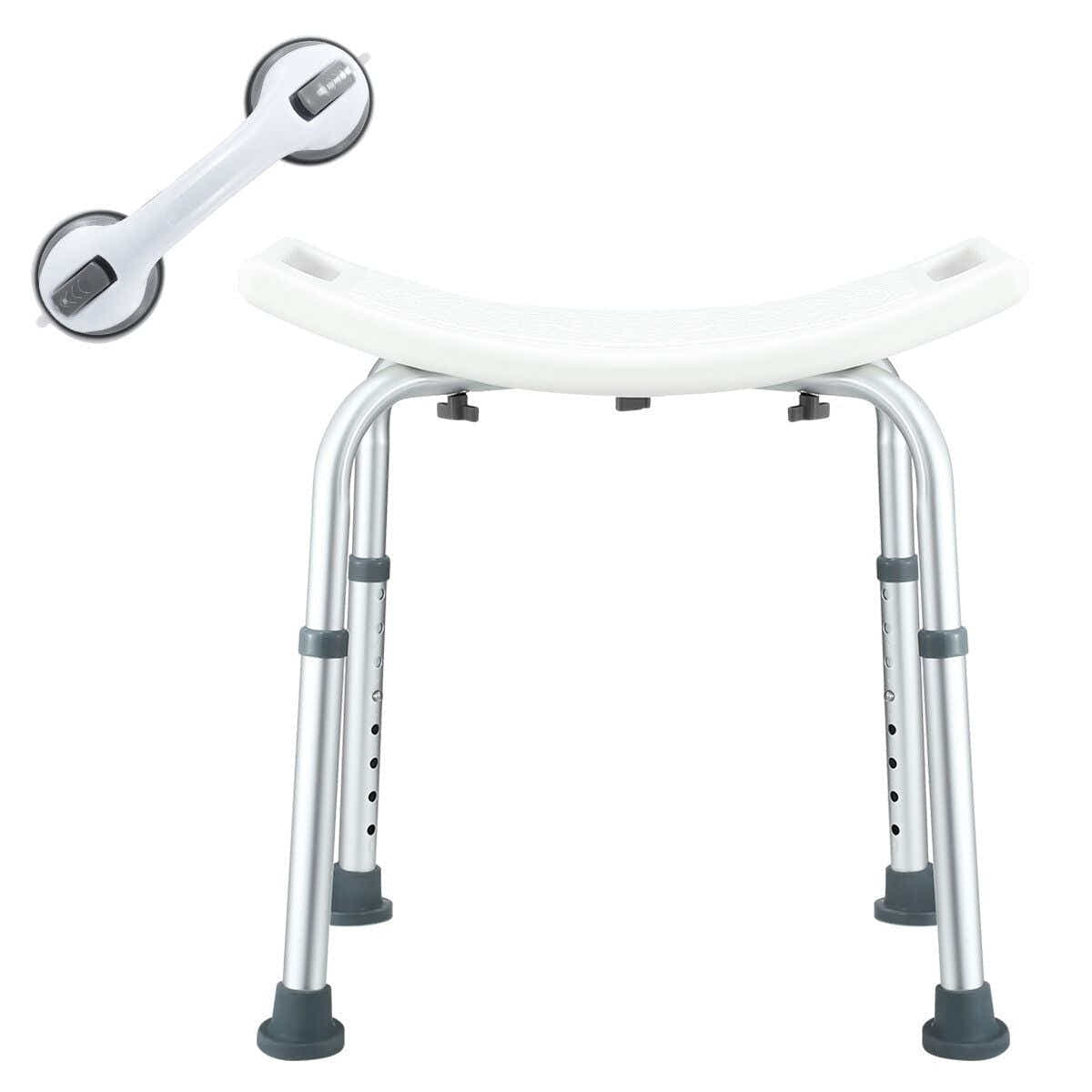 DS BD Adjustable Shower Chair Seat Bath Stool Bench Assist Grab Bar Aid Elderly