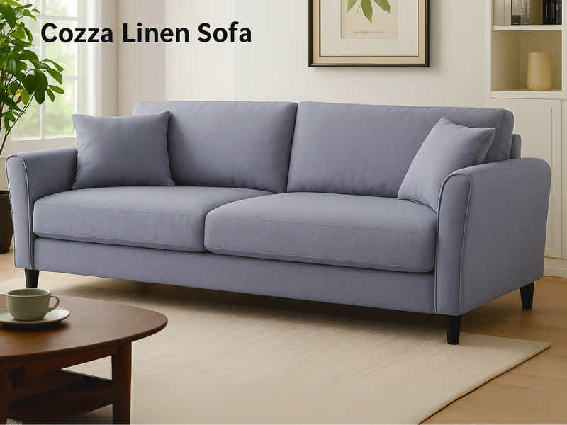Cozza Linen Sofa - Grey