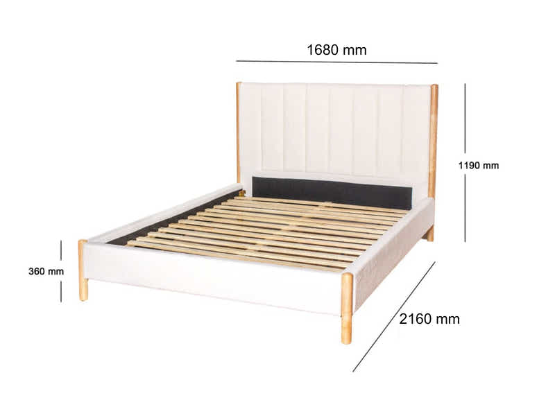 Tokoroa Boucle Bed Frame - Queen