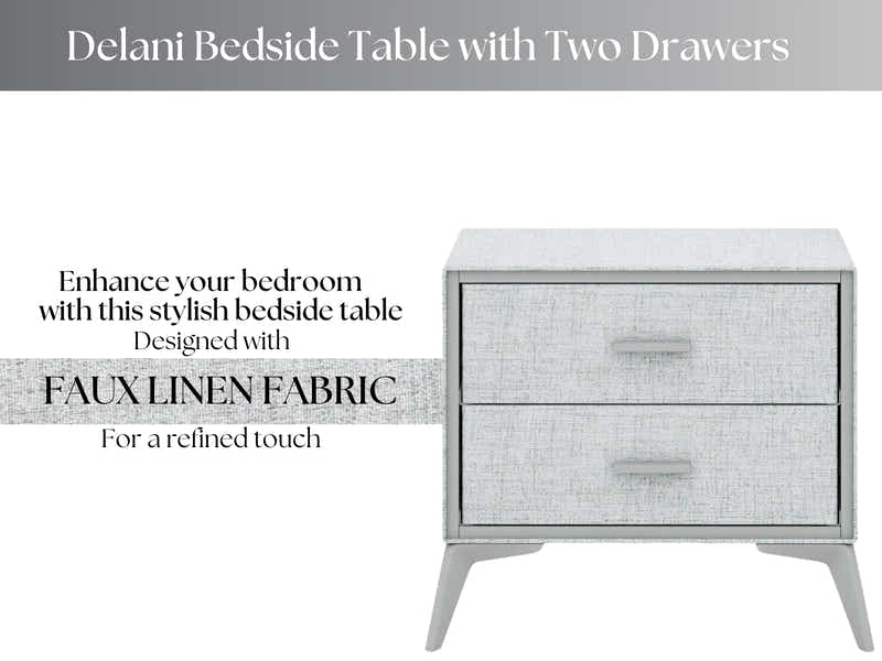 Delani Bedside Table - Grey