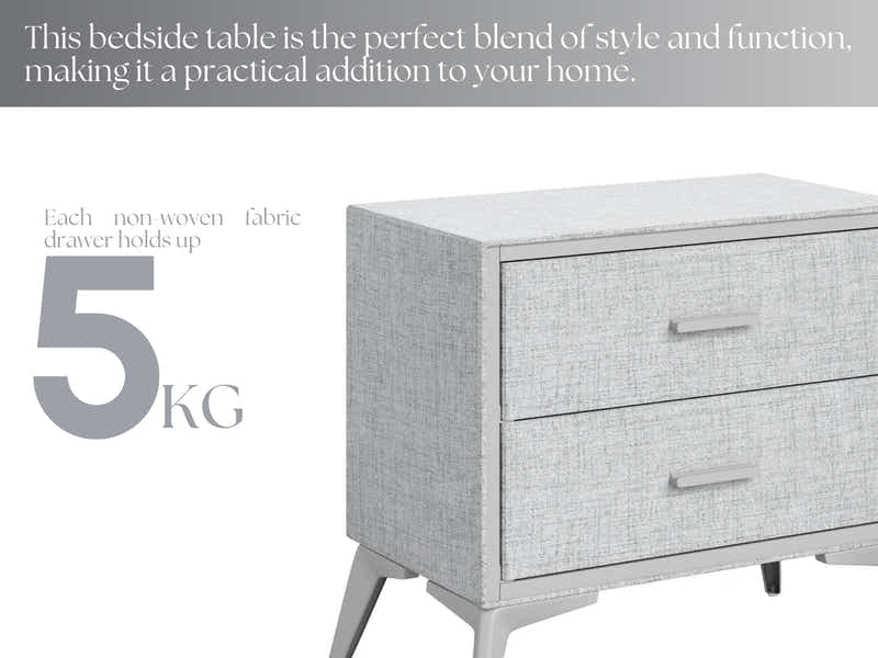 Delani Bedside Table - Grey