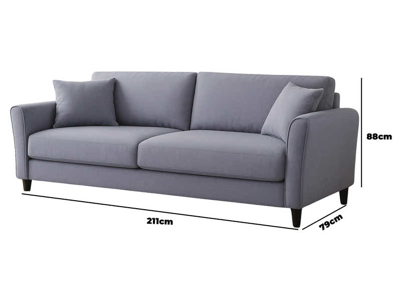 Cozza Linen Sofa - Grey