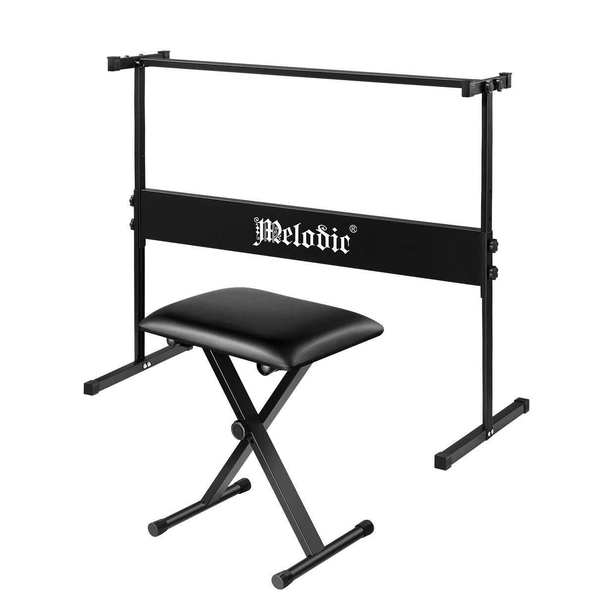 DS BD Melodic I Style Adjustable Stand Folding Piano Stool Seat Chair Set