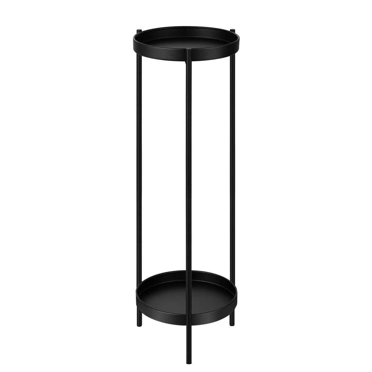 DS BD 80CM High Plant Metal Flower Pots Shelf Corner Black Planter Holder Rack