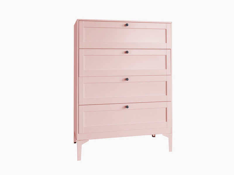Lonna Steel 4-Drawer Tallboy - Pink