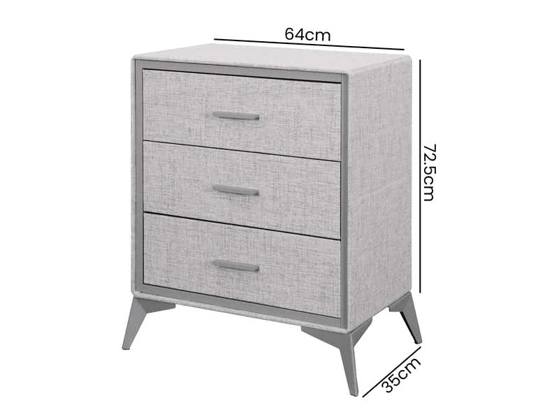 Delani 3-Drawer Chest - Grey