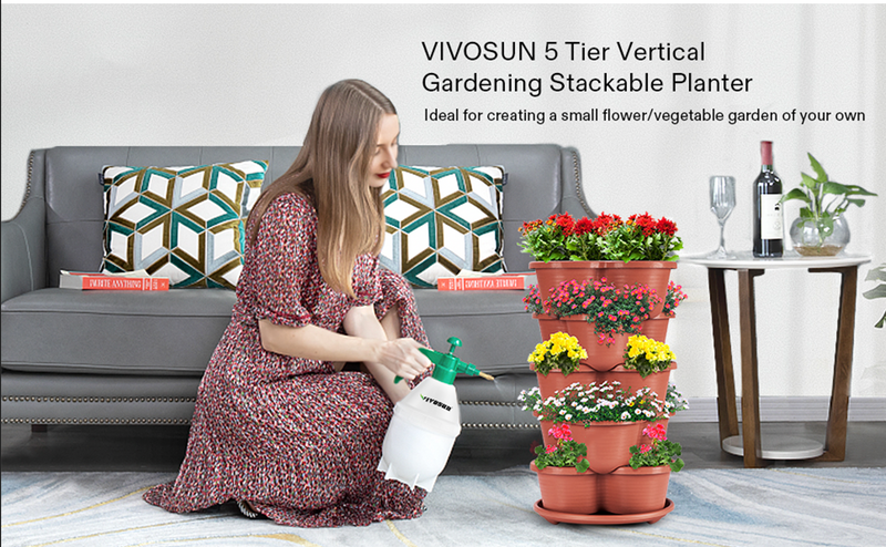 DS BS 5 Tier Vertical Stackable Planter