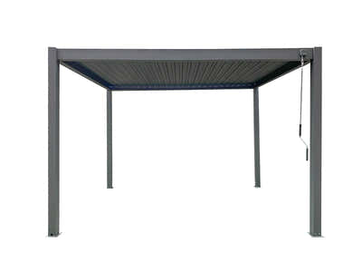 Aluminum Louvre Roof Pergola Grey - 3m x 3m