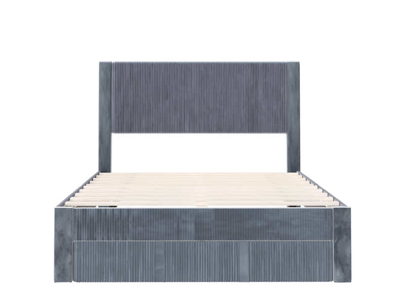Rae Bed Frame With Drawer & Xclusive Pocket Spring Mattress X20 - Queen (Combo)