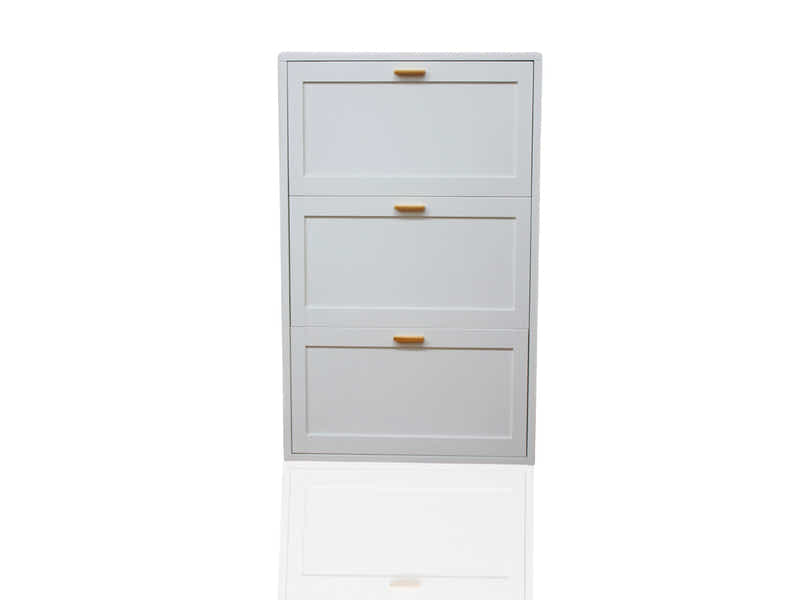Lonna Steel 3-Layer Shoe Cabinet - White
