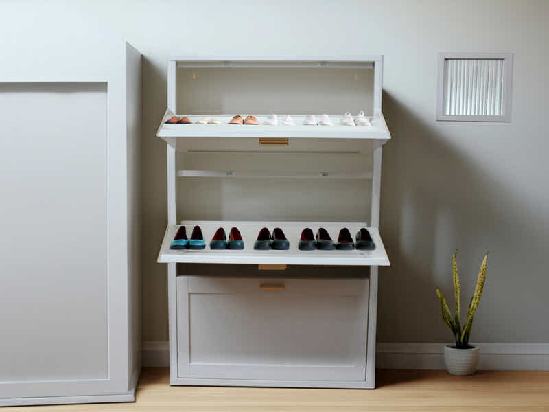 Lonna Steel 3-Layer Shoe Cabinet - White
