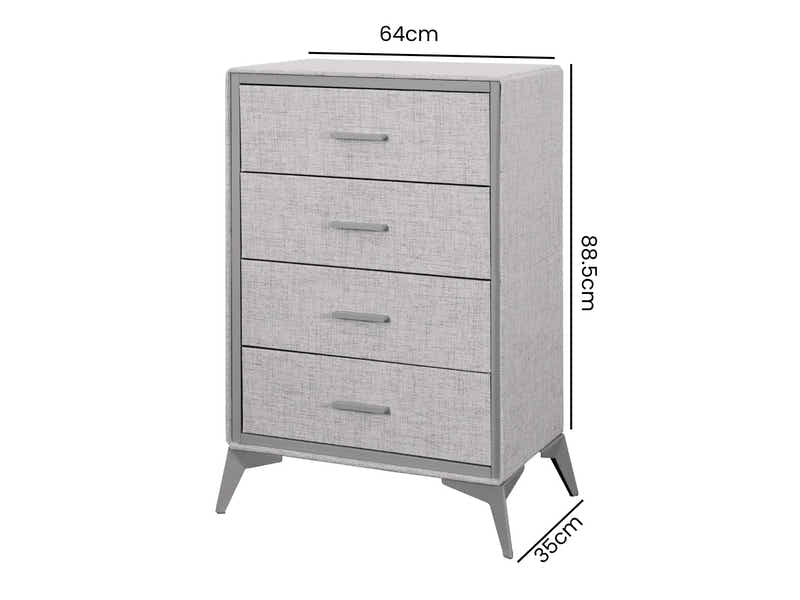 Delani 4-Drawer Tallboy - Grey