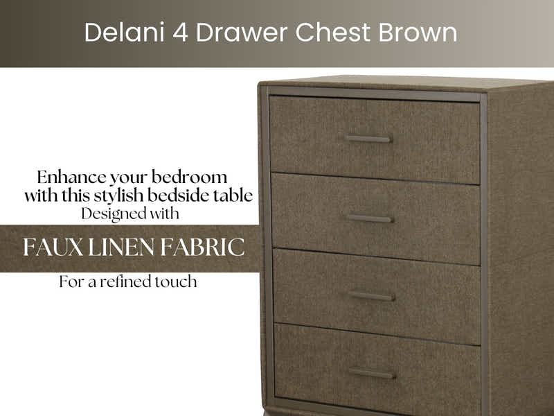 Delani 4-Drawer Tallboy - Brown