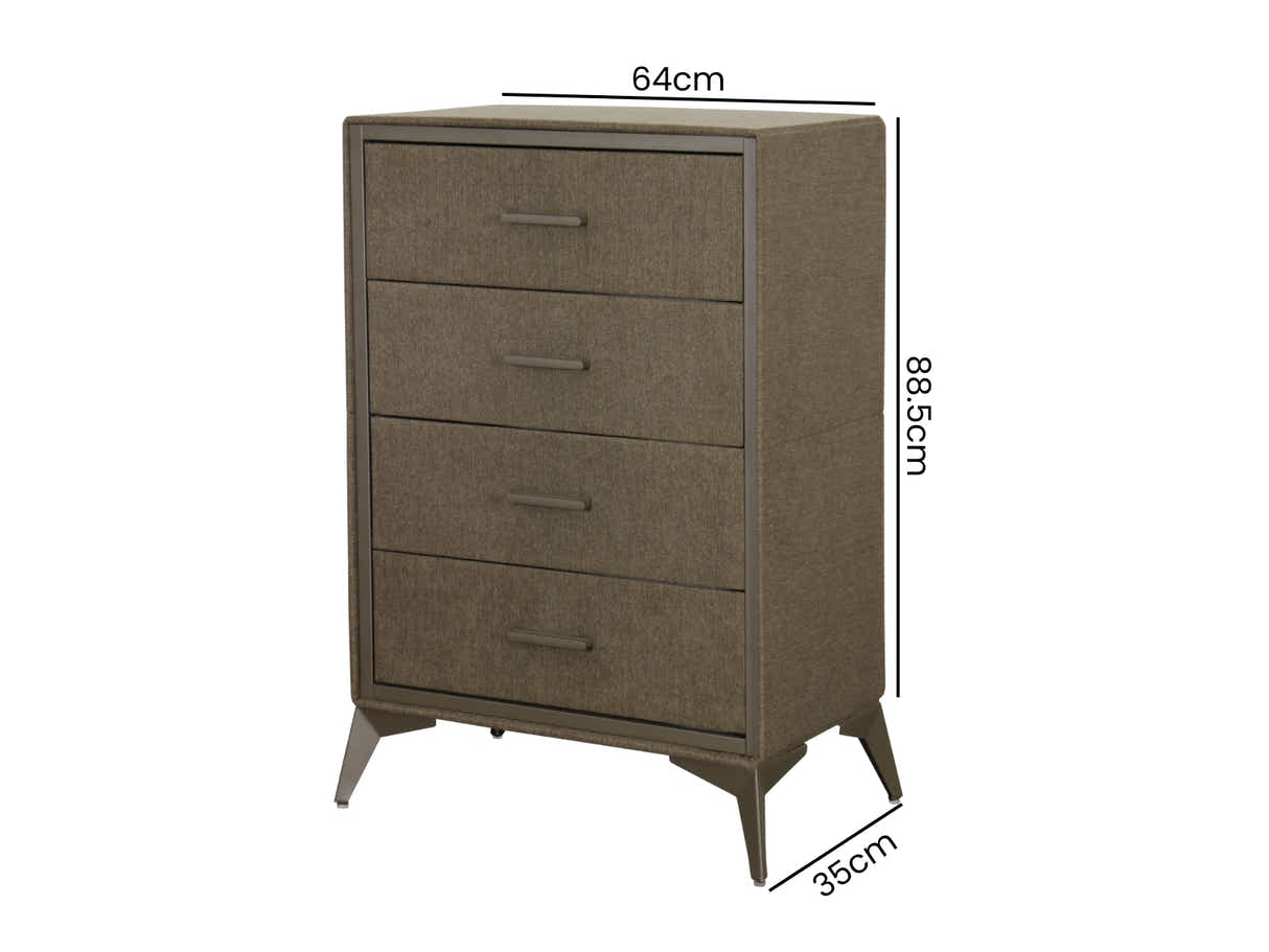 Delani 4-Drawer Tallboy - Brown
