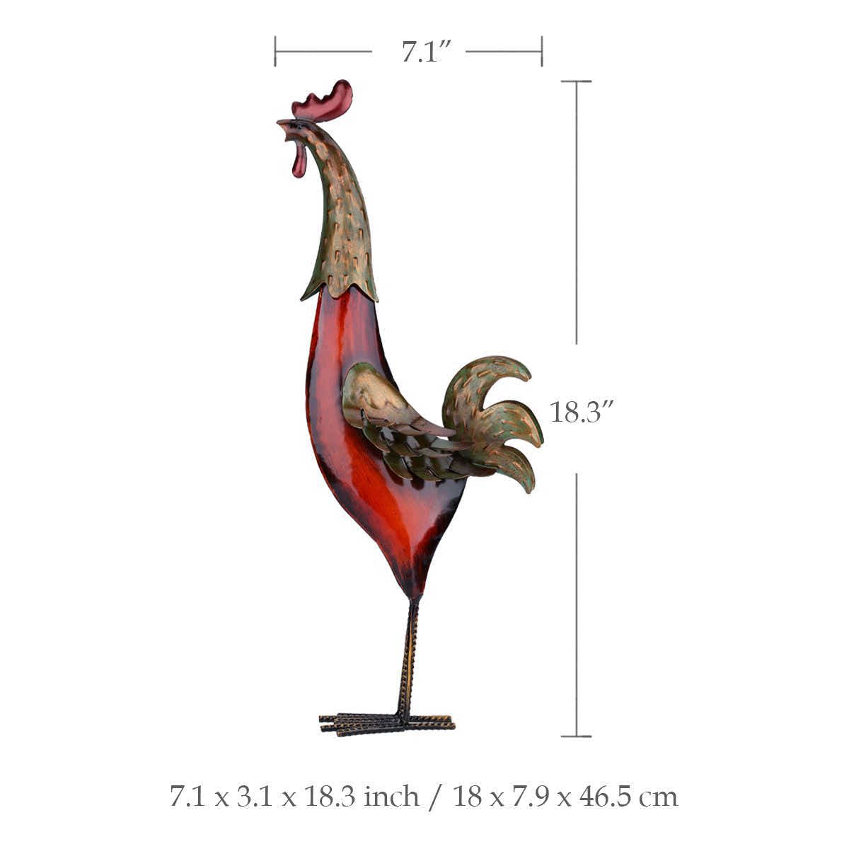 DS BS Metal Sculpture Carved Iron Rooster Home Furnishing