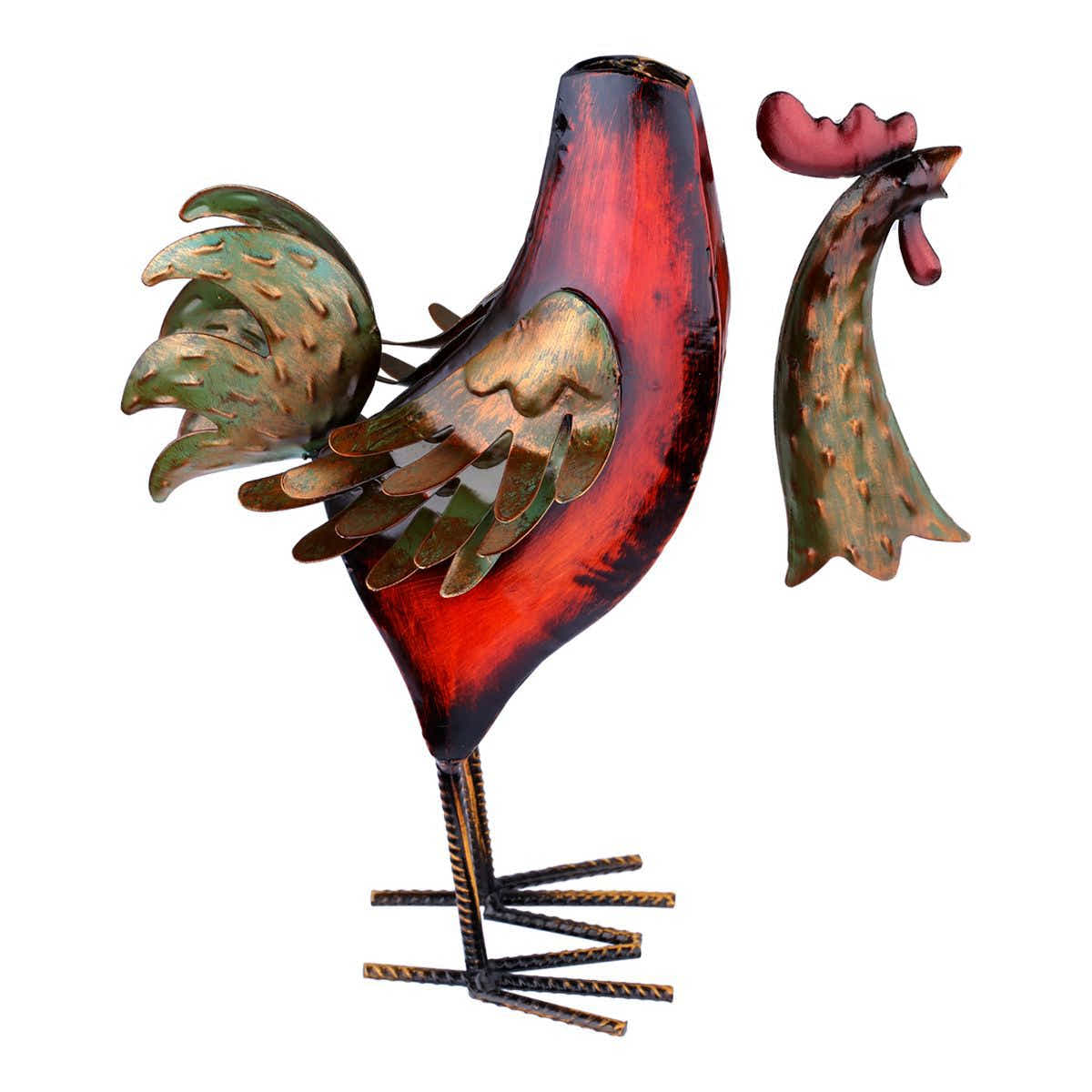 DS BS Metal Sculpture Carved Iron Rooster Home Furnishing