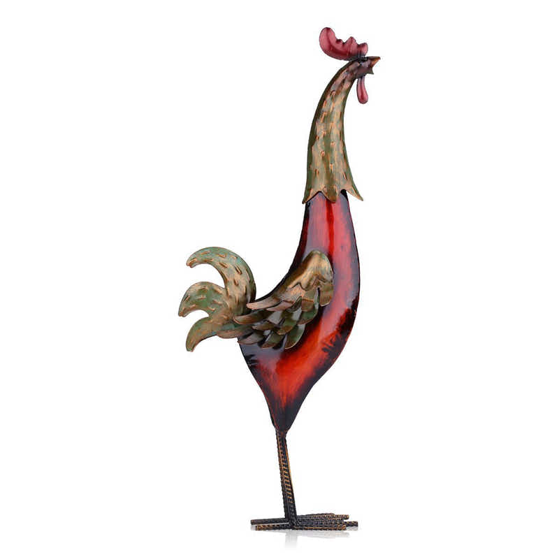 DS BS Metal Sculpture Carved Iron Rooster Home Furnishing
